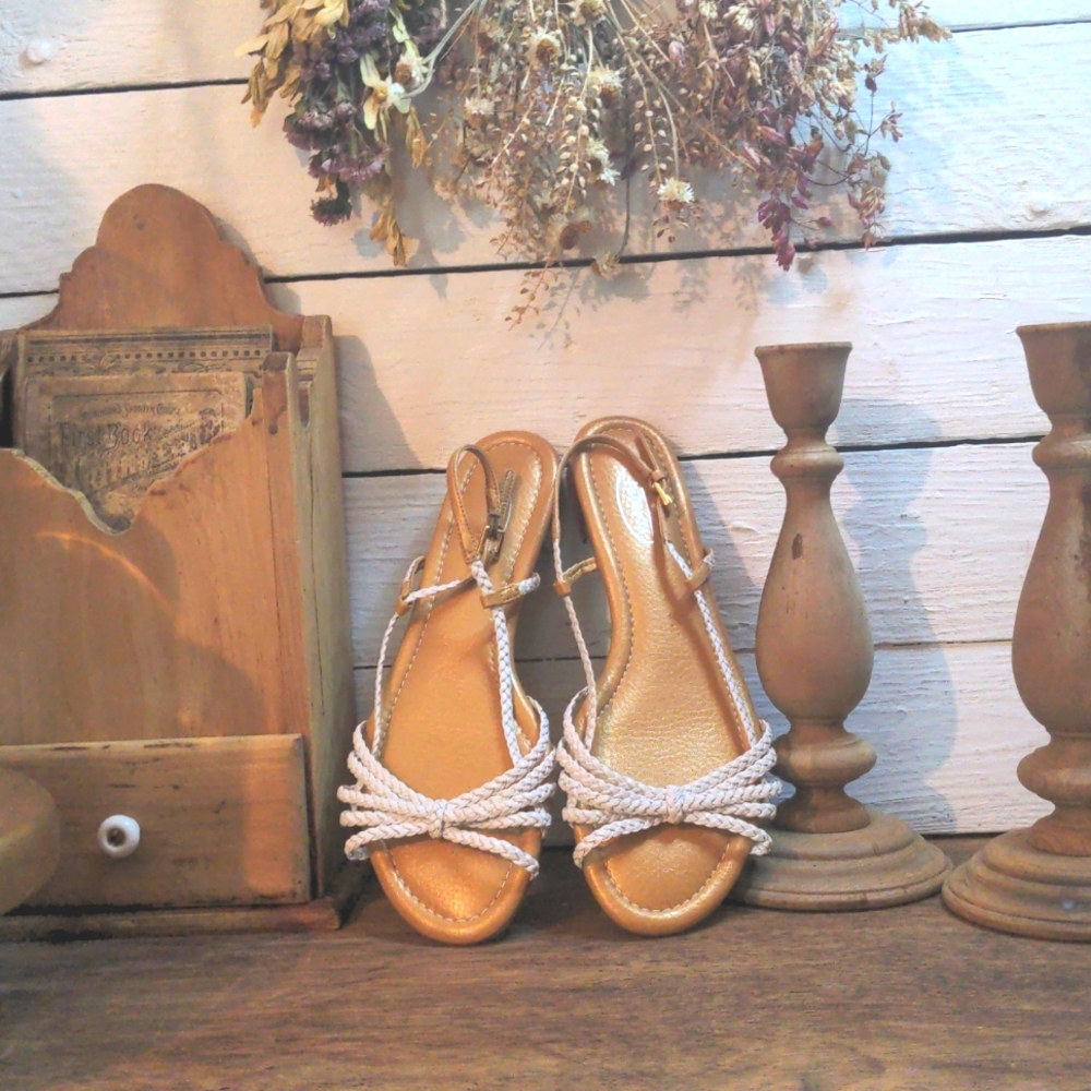 Talbots White Leather Sandals